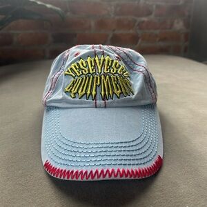 Yeseyesee Blue Cap with Yellow Embroidery & Red Trim